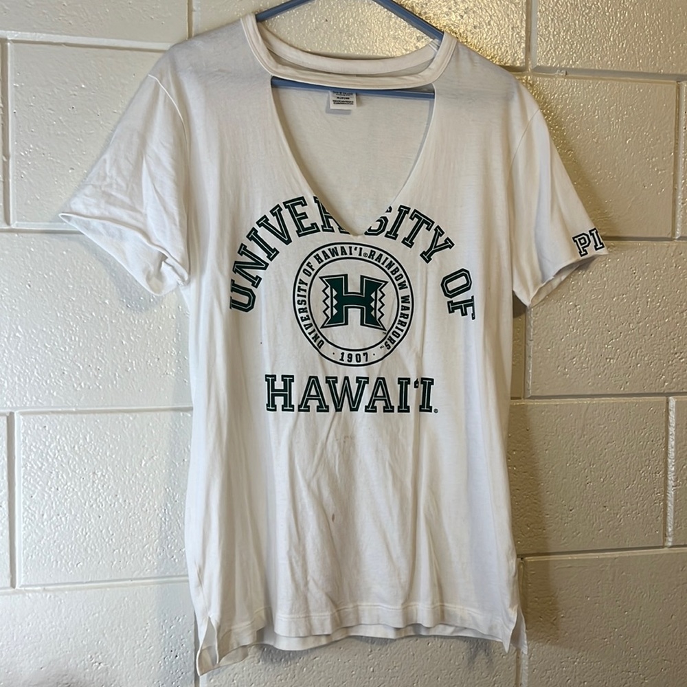 PINK Victoria's Secret | University of Hawaii Choker Neck Drop T-Shirt | Size XS